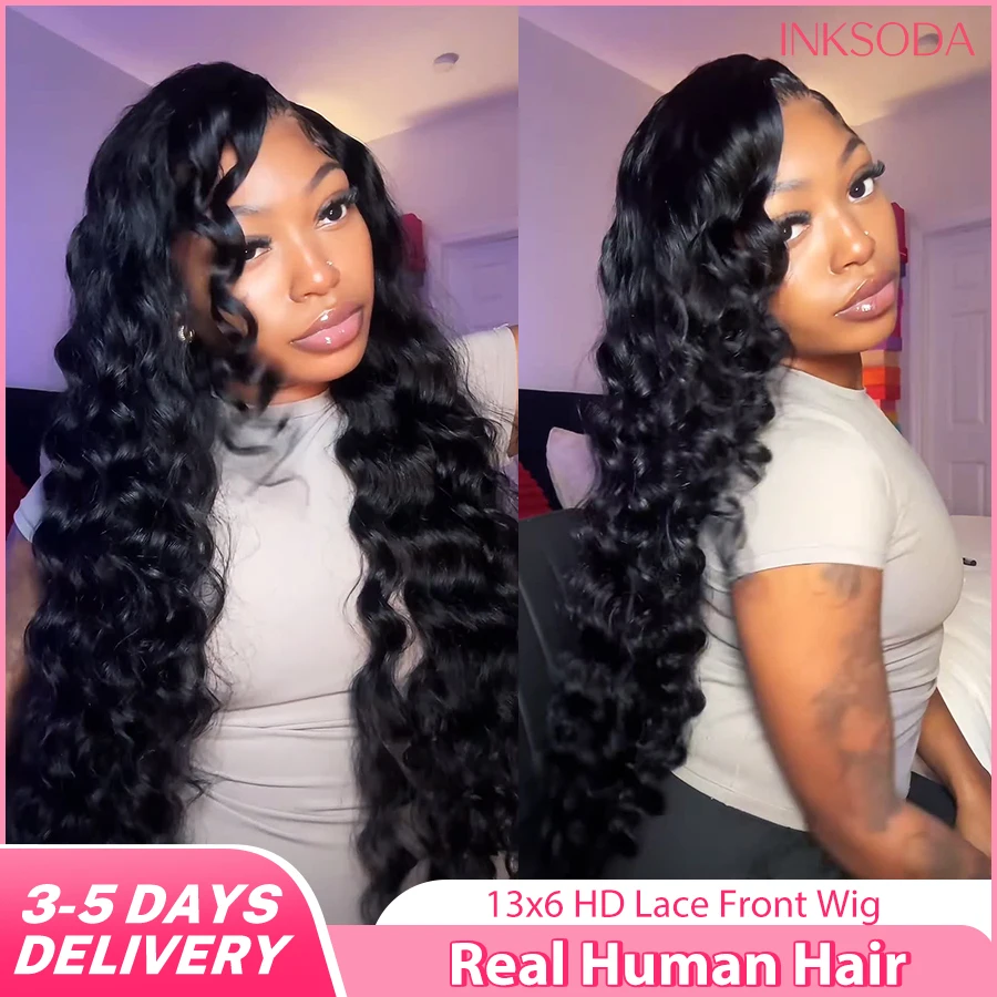 

220% Density 38 Inch 13x6 HD Transparent Loose Deep Wave Lace Frontal Wig Brazilian Water Curly Human Hair Wigs For Women