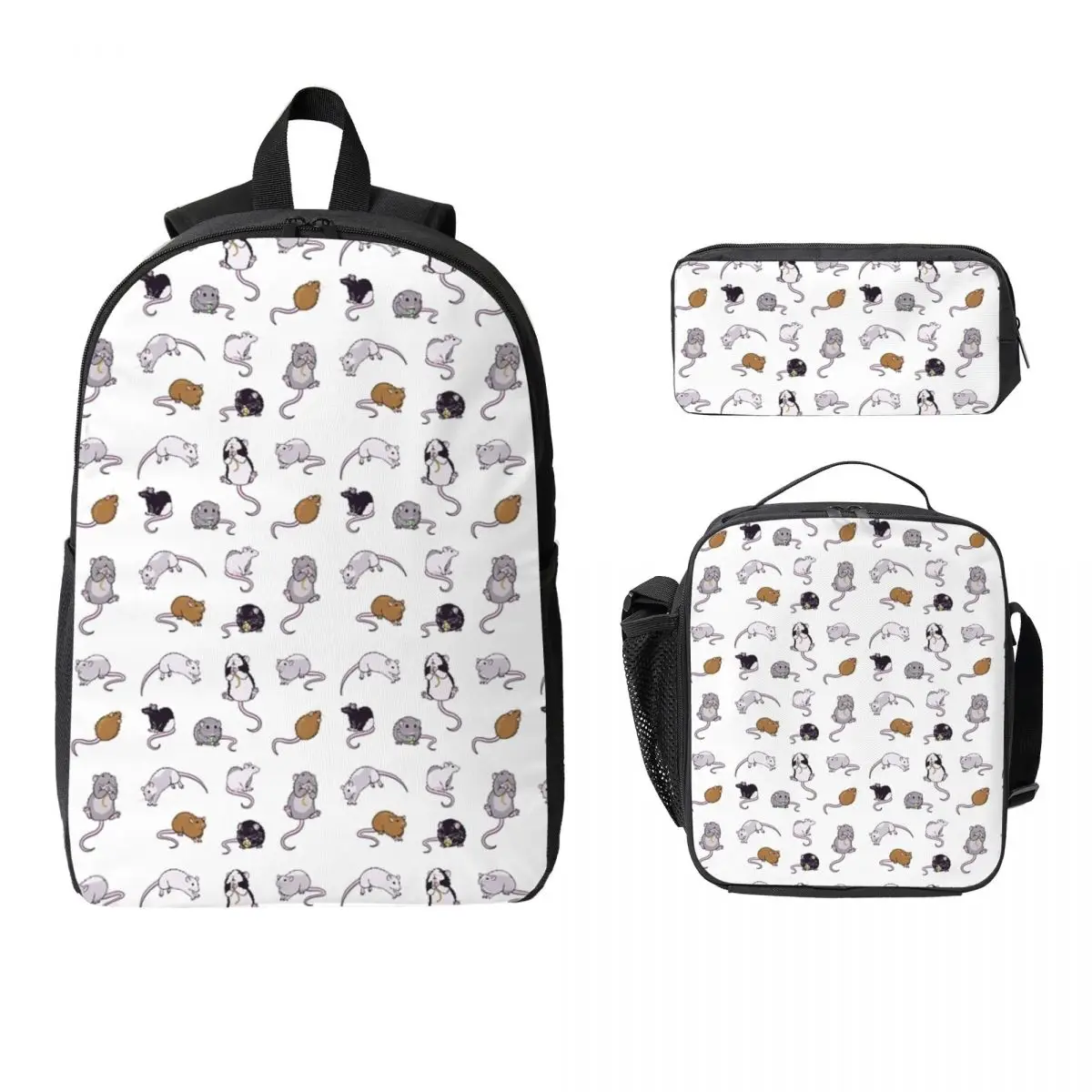 

Rats, Rats, Rats Backpack Boys Girls BookBag School Bag Laptop Shoulder Bags 3ps Insulated Lunch Bag Pencil Case