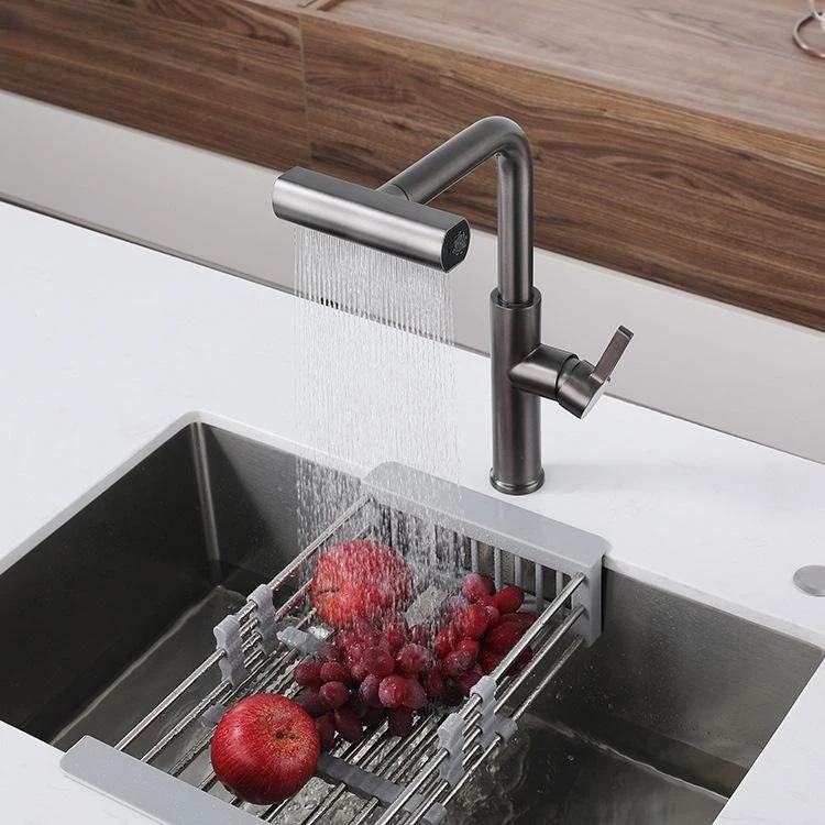 Multimodes Waterfall Pull Out Faucet Kitchen Hot and Cold Water Tap Rotatable Deck Mounted Water Mixer for Better Cleaning