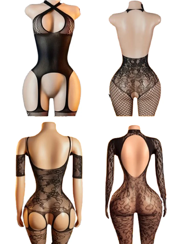 4-teiliges sexy Dessous-Set: D – Bodystocking Fishnet Bewertung und Preis