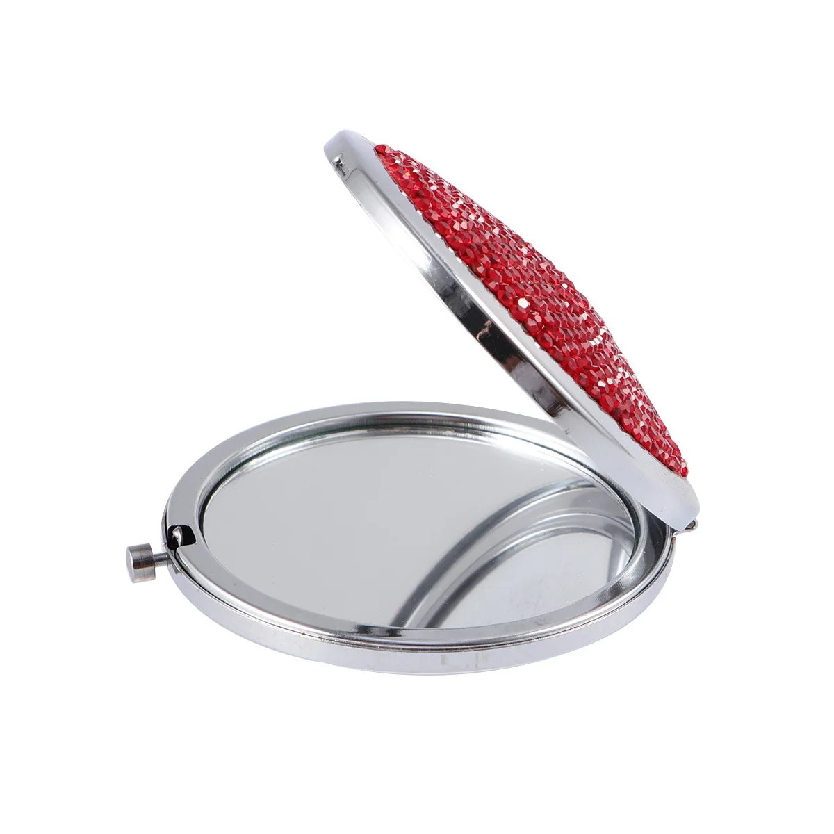 

1Pcs Pocket Mirror Small Foldable Mirror High Definition Dual Side Reflective Surface Easy Carry for Purse Handbag Red