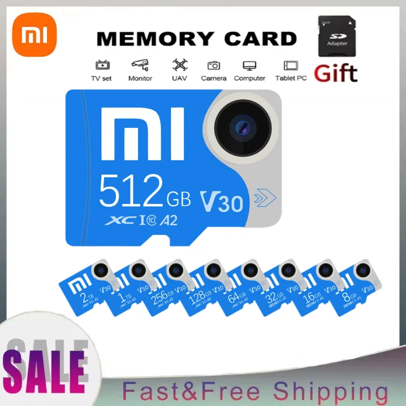 Xiaomi Memory Card Driving Recorder 2TB 1TB 128GB 4K A2 Micro TF SD Card For Mobile Phone Earphone Speaker HD Camera Game Switch