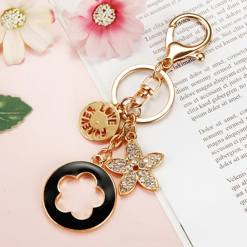 Alloy Lucky Clover Woman Luxury Keychain Designer Bag Jewellery