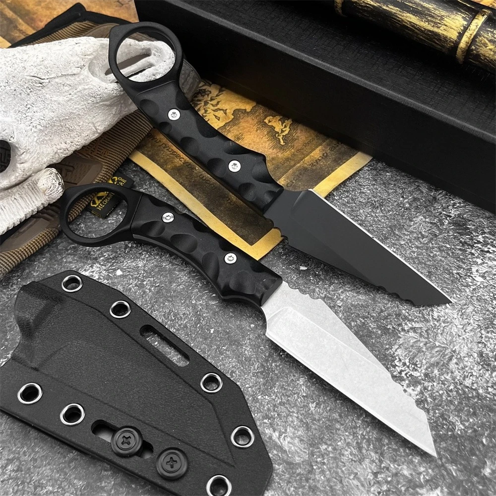

Охотничий нож с фиксированным лезвием 7Cr13MoV, стальное лезвие, нейлоновое волокно, ручка для исследования джунглей, альпинизм, EDC инструмент с ножнами