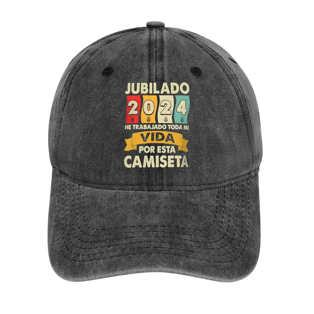 

Jubilado 2024 (Repeat) Celebratory Design Repeated Festive - themed Design, Emphasizing the Celebration Washed Baseball Cap