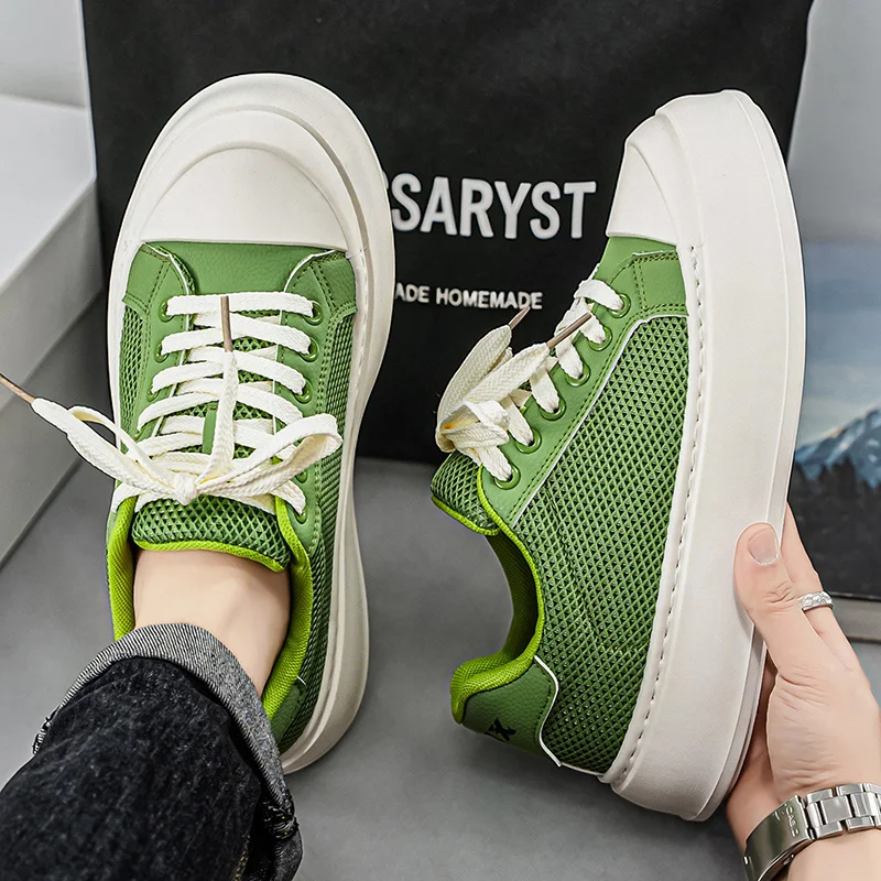 

Men's Shoes Breathable Mesh Casual Thick Soled Student Board Shoes Anti Slip Running Shoes Summer Soft Soled Shoes