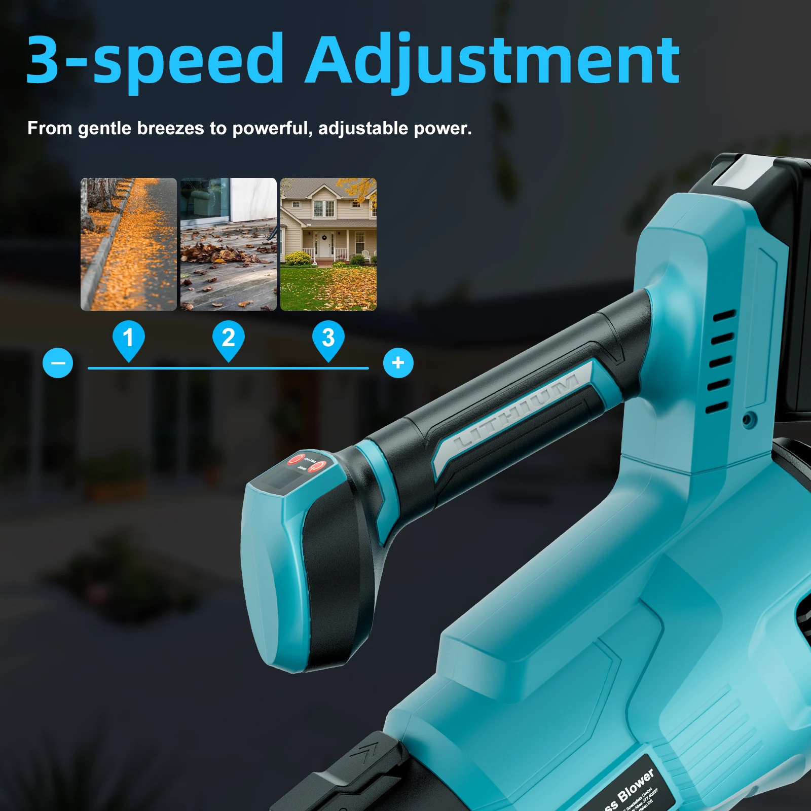 منفاخ هواء كهربائي بدون فرش لماكيتا لبطارية ديوالت 18 فولت 2 في 1 مروحة نفخ توربو لأداة تنظيف حديقة الثلج على شكل أوراق شجر #3