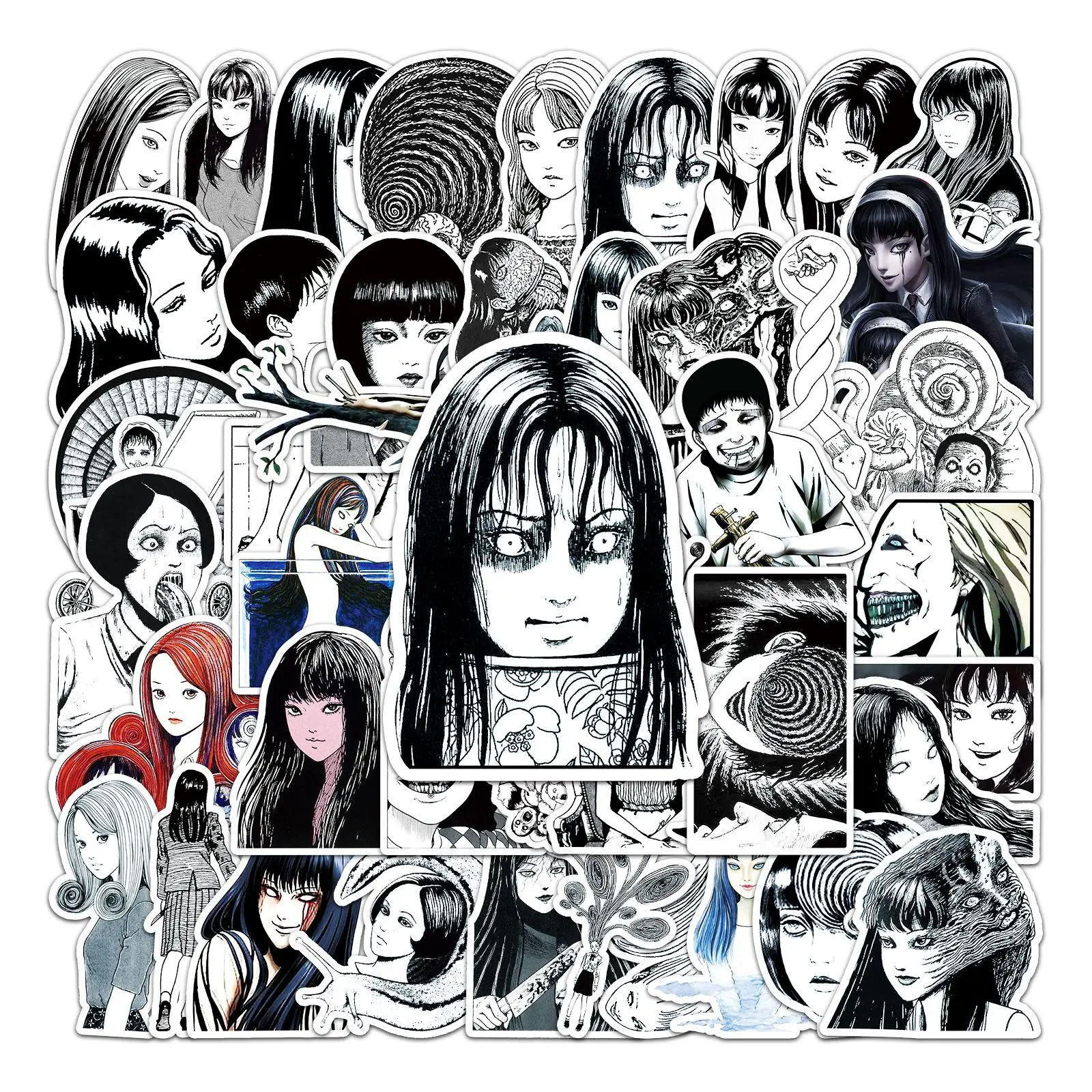 50 PCS Anime Japan Movies Dark Horror Thriller Girls Skateboards Car Stickers