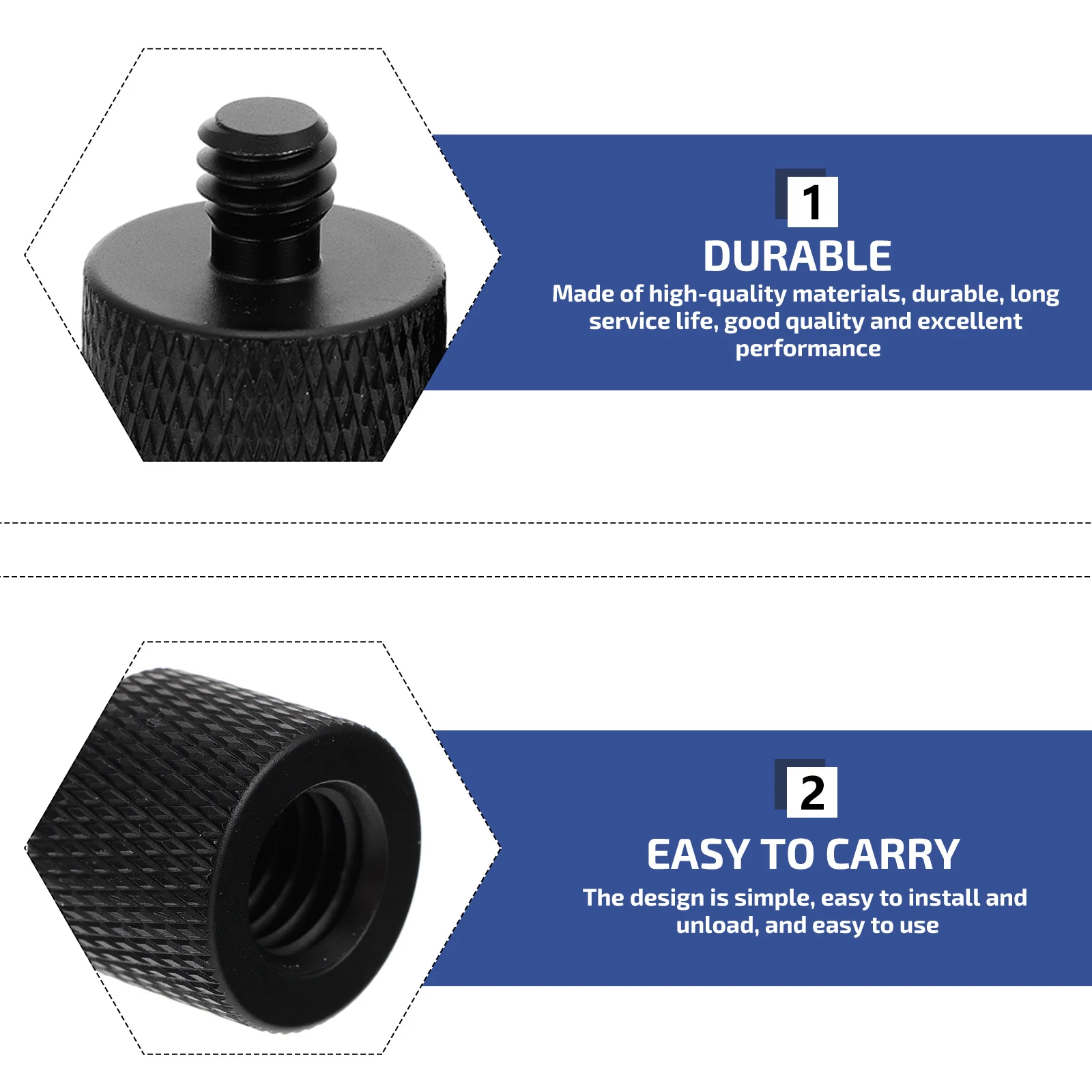 

8 pcs Black Camera Bracket Microphone Rack Screws Conversion Bolts Tripod Accessories Photography Equipment Aluminum Smooth Edge
