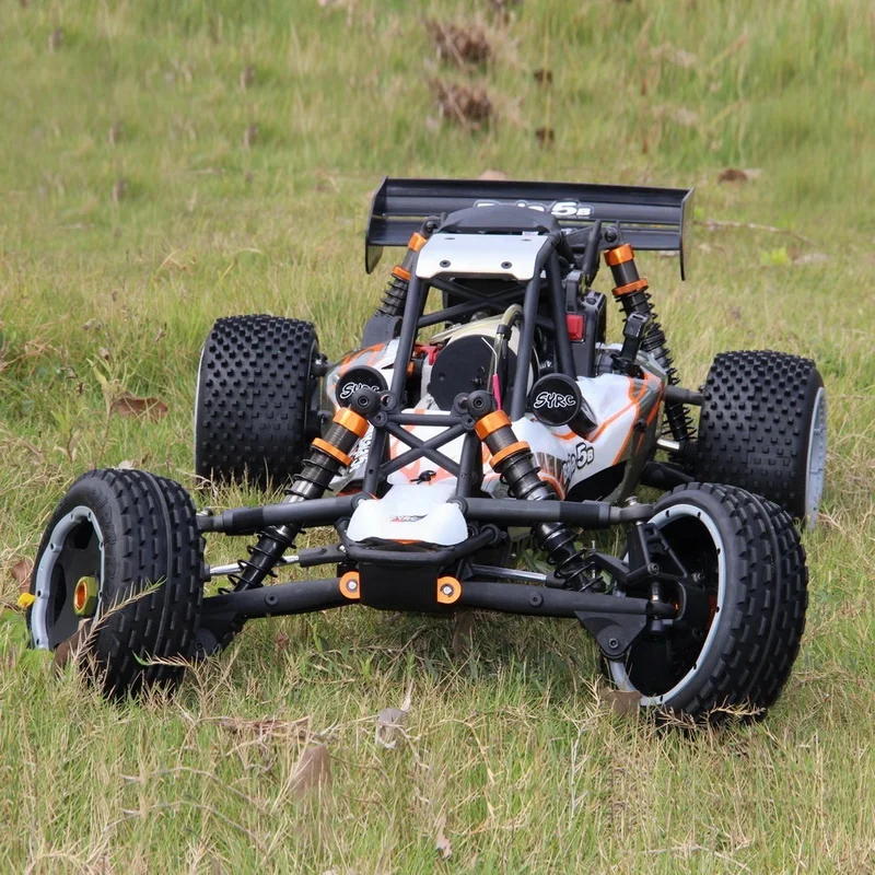2.4G RC Racing Car 80km/h SY Baja 1/5 5B Gas 2 Stroke Engine Off Road Truck  30cc With CNC Rear Shock Tower Brace