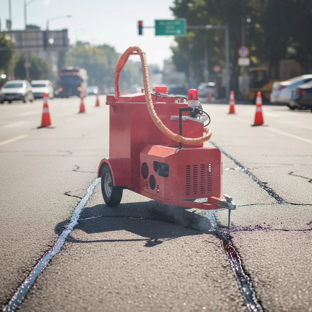 Road Pavement Crack Grouting Machine Asphalt Sealer Unit Driveway Repair 95L Automatic Heating Italian Burner Customized