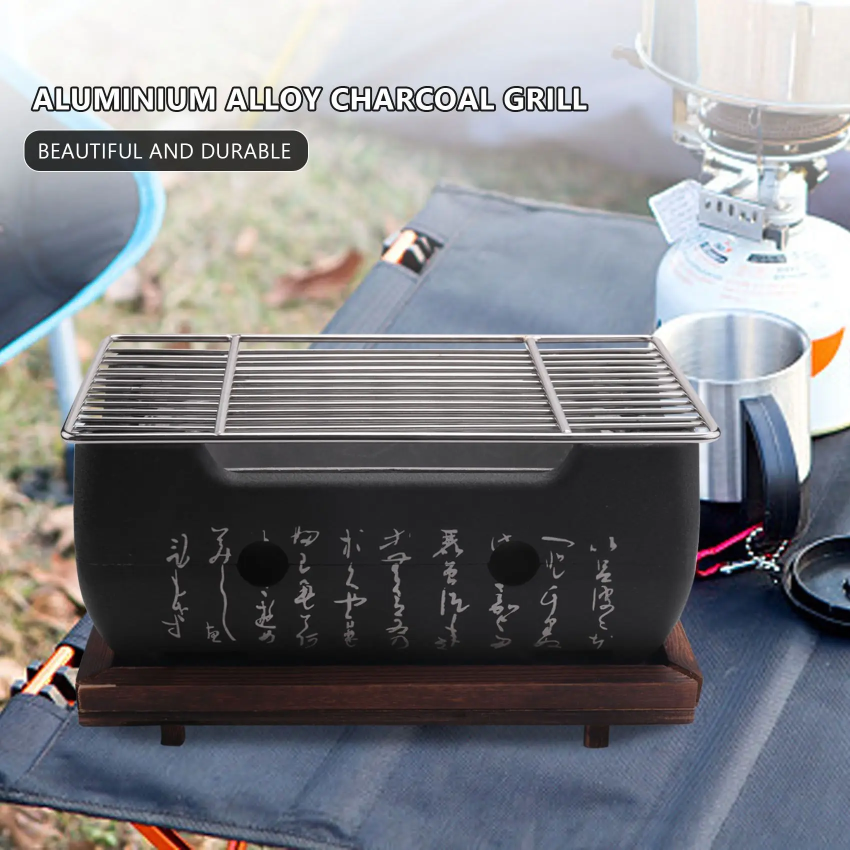 

RTSHE-Japanese Korean Bbq Grill Oven Aluminium Alloy Charcoal Grill Portable Party Accessories Household Barbecue Tools