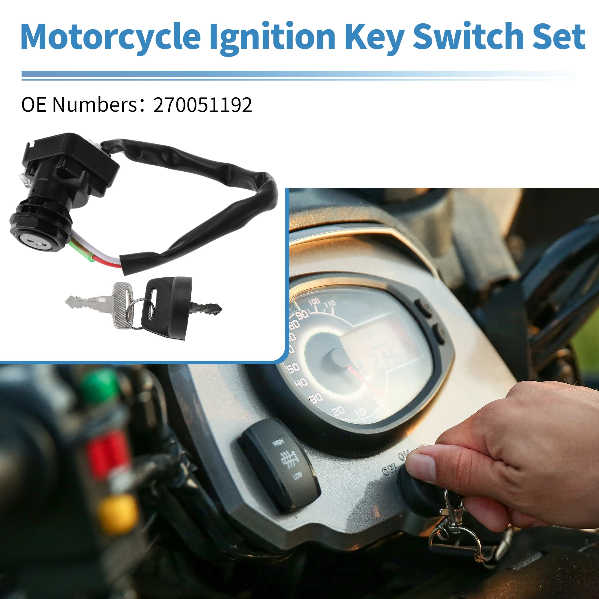 UXCELL Ignition Key Switch No.270051192 for Kawasaki Bayou 220 KLF220 1996-2002