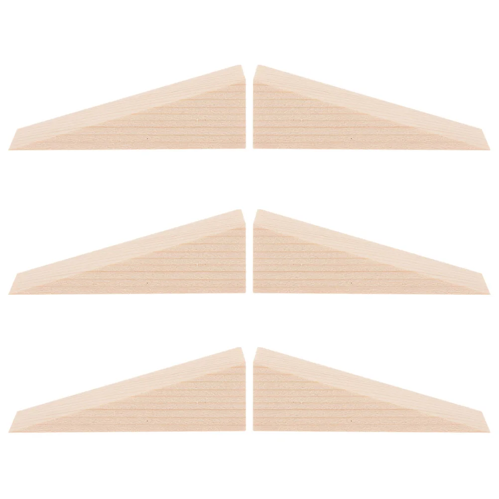 

6pcs Non-Slip Wood Door Stopper Wooden Door Wedge Stop Wooden Door Block Triangle Door Stopper for Office Chair Caning Accessori