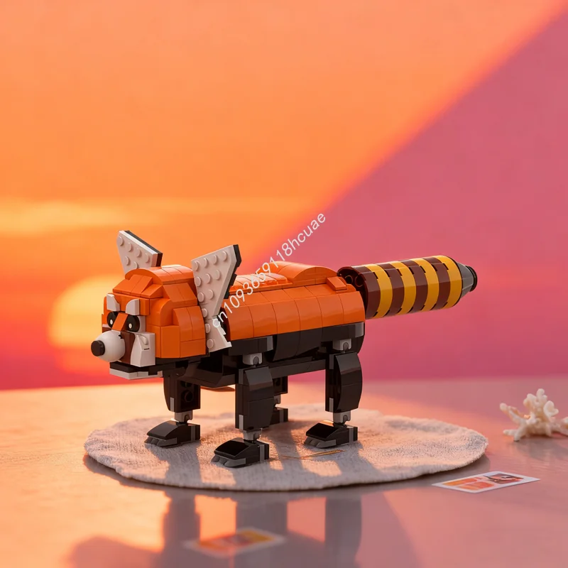 301 قطعة MOC الباندا الحمراء خلق نموذج اللبنات هدايا عيد الميلاد العمارة تجميع لتقوم بها بنفسك ألعاب إبداعية التعليم الطوب #1