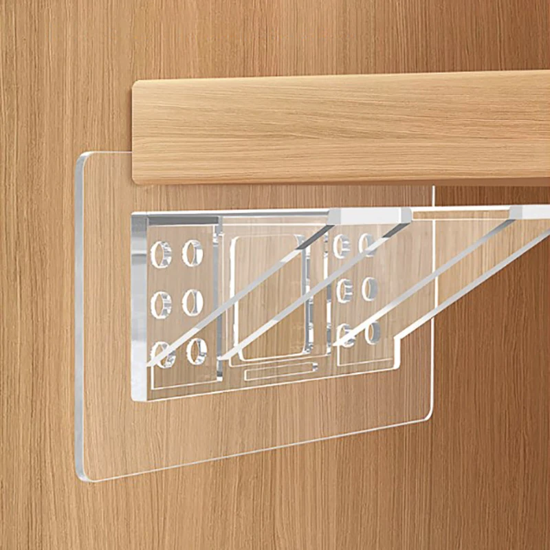 قوس تثبيت الأظافر مقاطع دعم واضحة مقاطع دعم الخزانة ذاتية اللصق الرف دعم التجنيب لتنظيم غرفة النوم لتقوم بها بنفسك #4