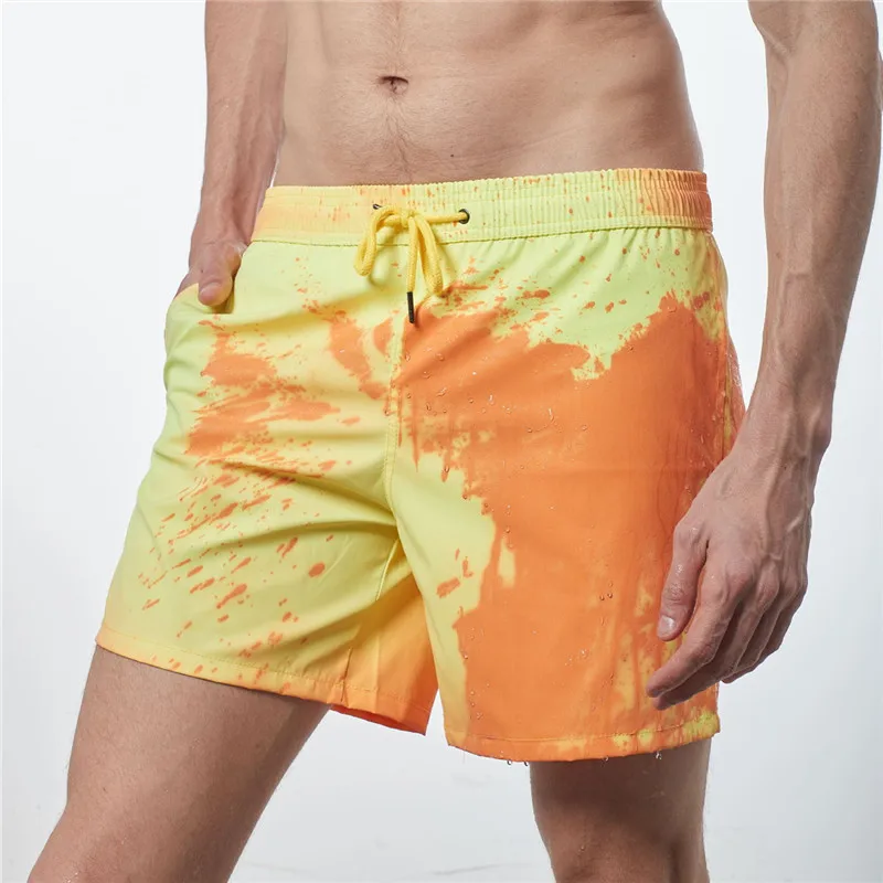 Summer Explosion Models Discoloration Beach Man Quick Drying Swimming Trunks Color Changing Shorts