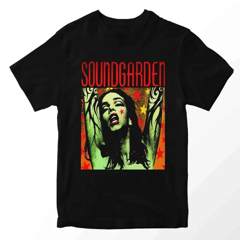 Soundgarden Tshirt Grunge Cotton Tees Short Sleeve T Shirt O-Neck Clothing Summer