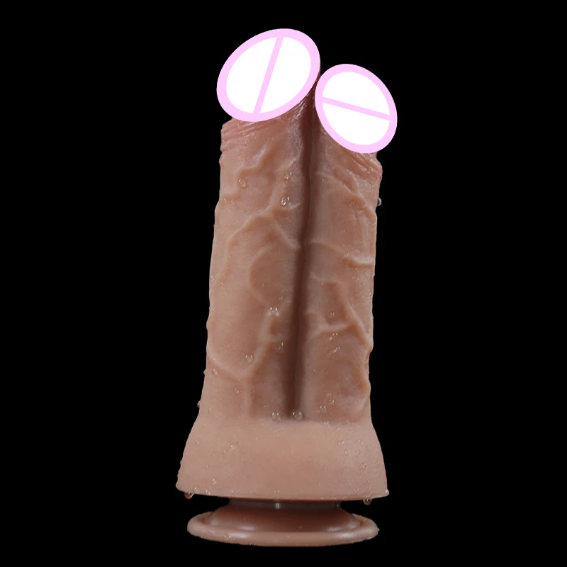 Enorme Dildo Sexy doppio glande realistico morbido grande pene ventosa Silicone giocattoli del sesso anale per gli uomini donne Gay Vagina masturbazione