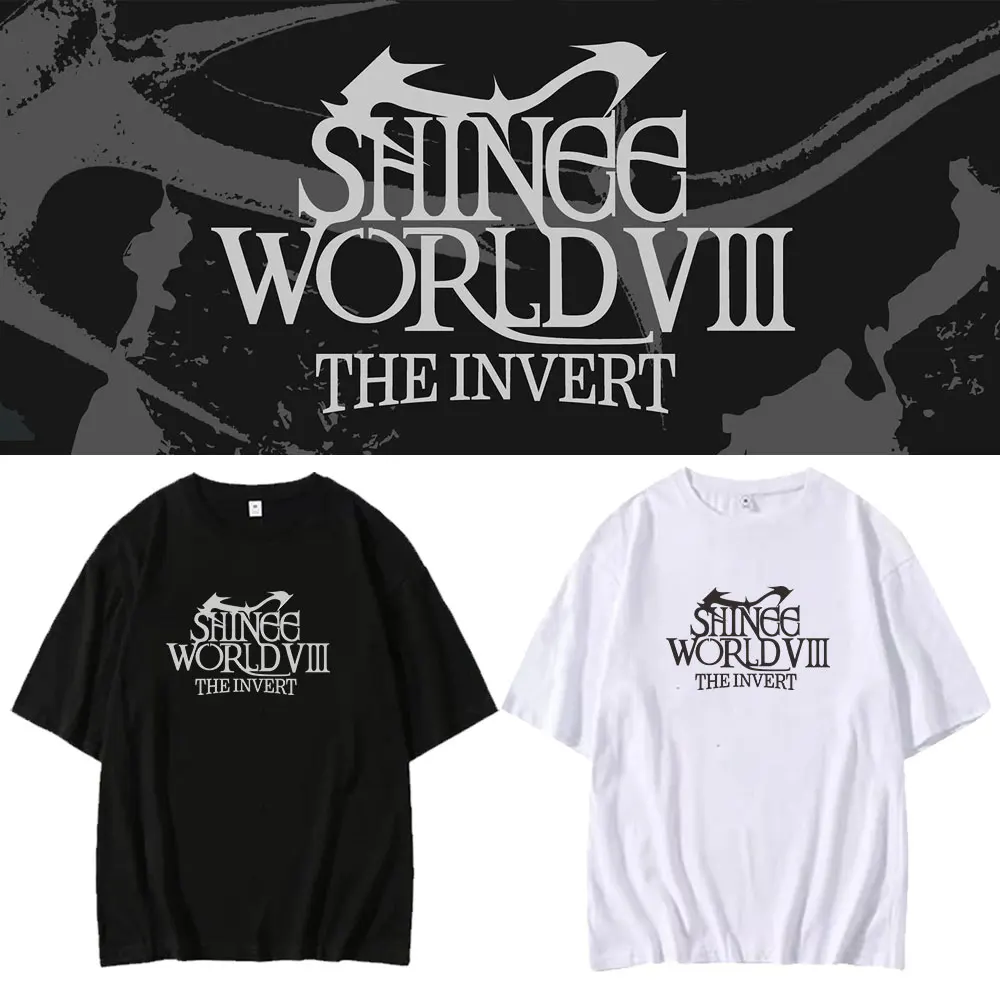 Kpop 2026 SHINee WORLD VIII THE INVERT T-Shirt for Men Women Printed Graphic Clothes 100% Cotton TShirts Loose Short Sleeve Top