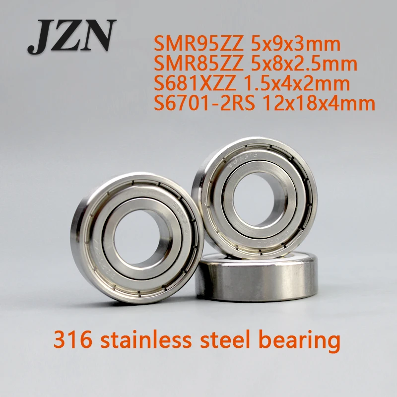 316 Stainless Steel Bearing MR95 MR85 681X 6701 ZZ Corrosion Resistance Micro Stainless Steel Bearing SMR95 SMR85 S681X S6701 ZZ