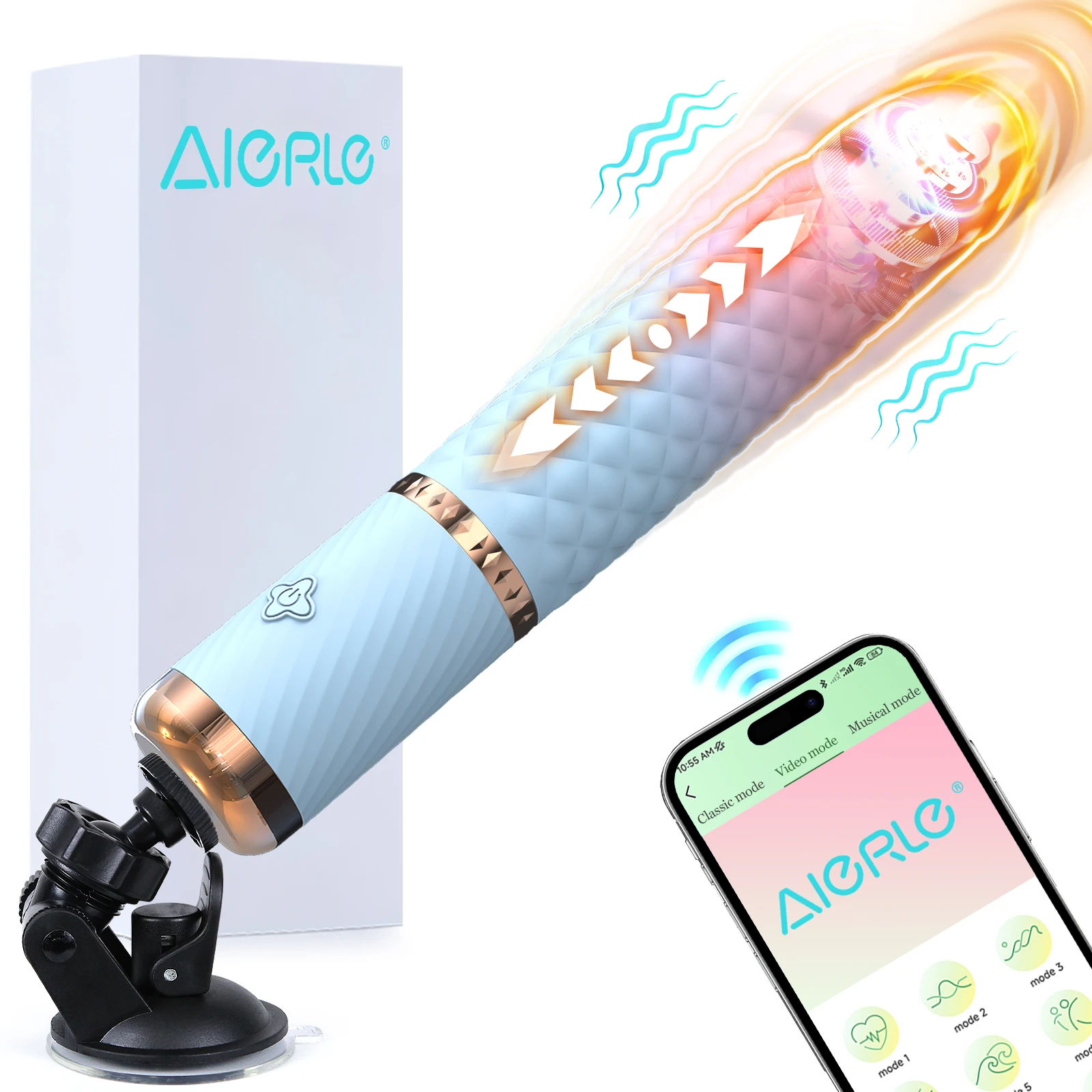 AIERLE APP Control Telescopic Automatic Thrusting Dildo Vibrator Up Down Adjustable Clitoral Massager Vaginal Sex Toys for Women