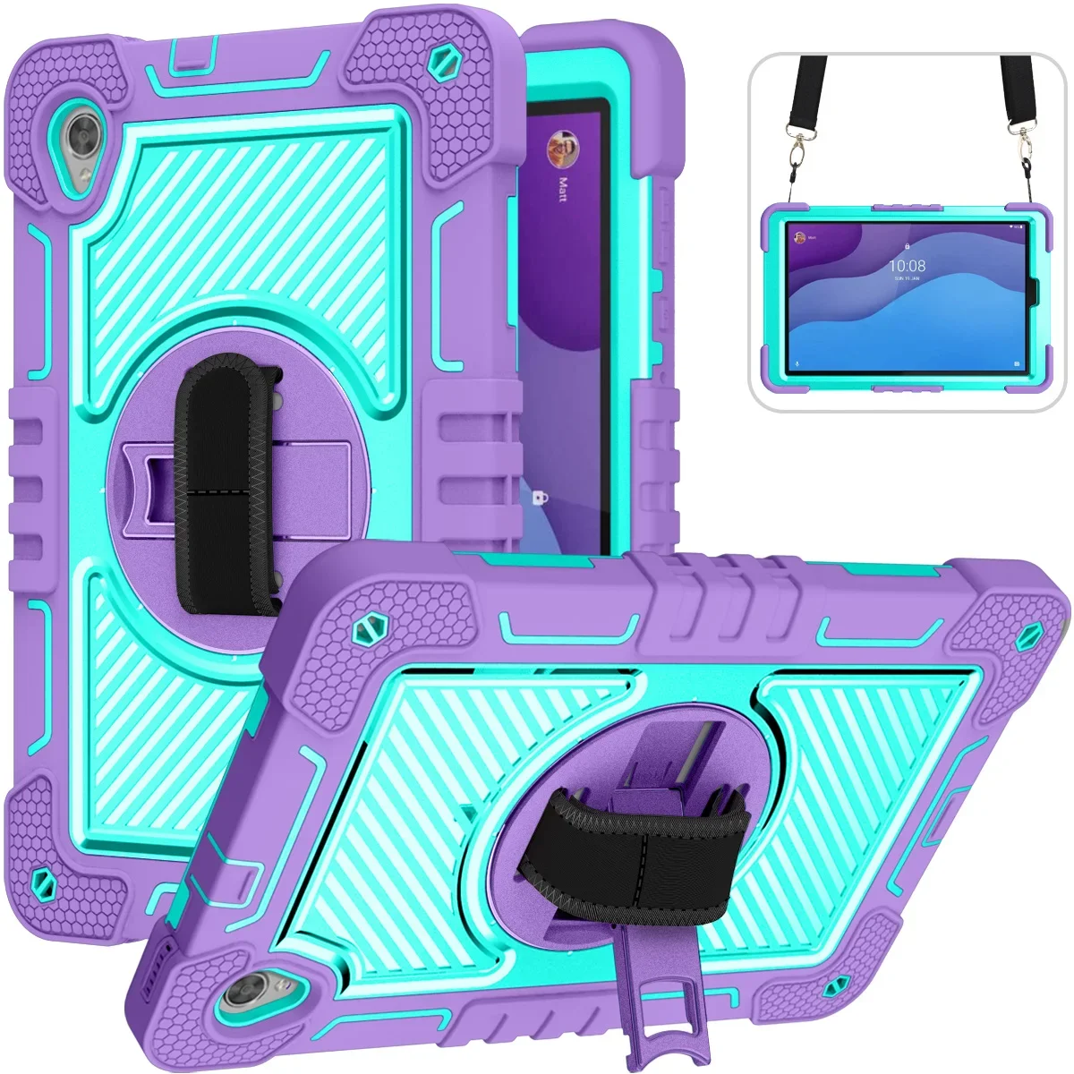 

For Lenovo Tab M10 HD2 TB-X306F TB-X306X Case Silicon 360°Rotating Kickstand Tablet Cover for Tab M10 HD 2nd Gen 10.1" TB-X306L