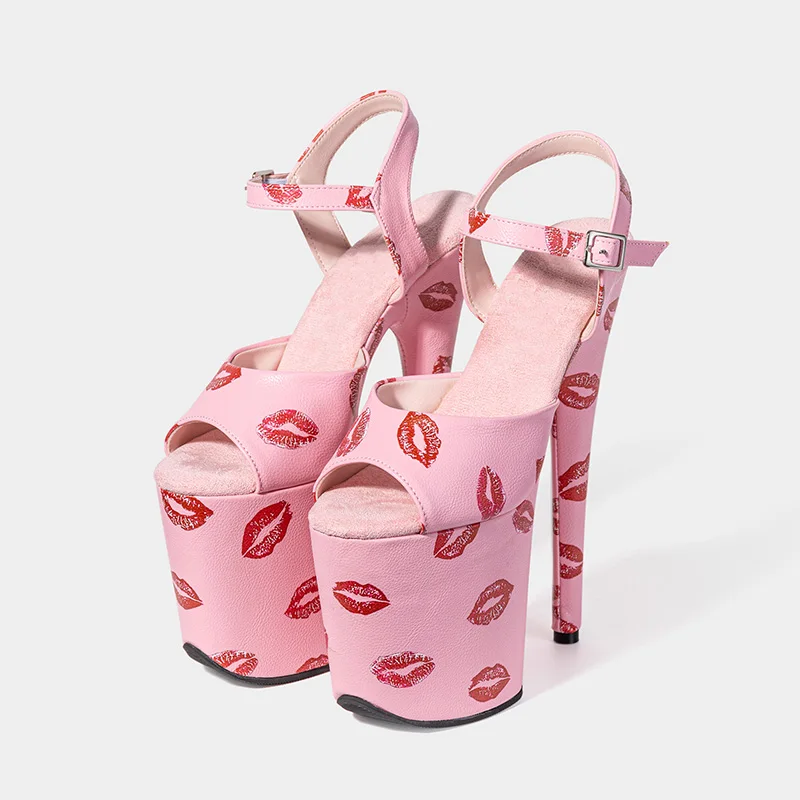 LAIJIANJINXIA New Sexy Exotic Pole Dancing Shoes Summer Women Sandals 20CM Thin High Heels Buckle Strap Size 34-46 HSS202306