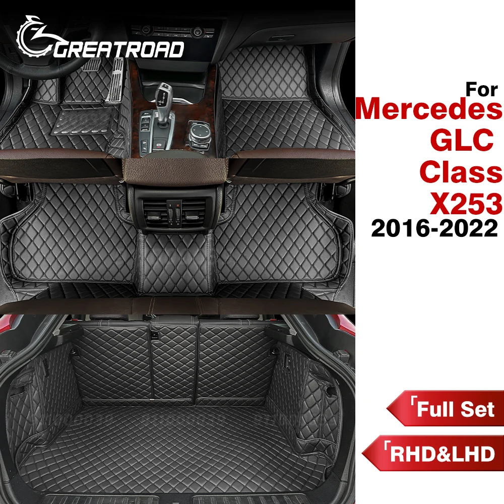 

Автомобильный напольный коврик и коврик в багажник для Mercedes GLC Class X253 2015-2022 21 20 19, индивидуальные автомобильные накладки на ножки, коврик, аксессуары для интерьера