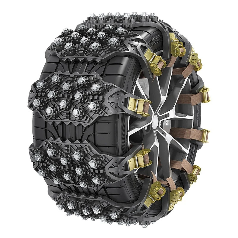 1pc Universal Track Type Anti-Slip Tire Chains Anti Skid Chains for Sedan Off-Road Vehicles Winter Driving Emergency Tools