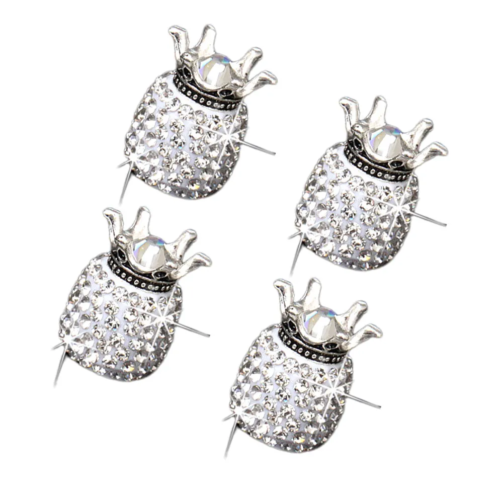 4Pcs Shaped Car Valve Caps Diamond Tire Wheel Stem Covers Shining Dustproof Car Accessories Universal Tire Design