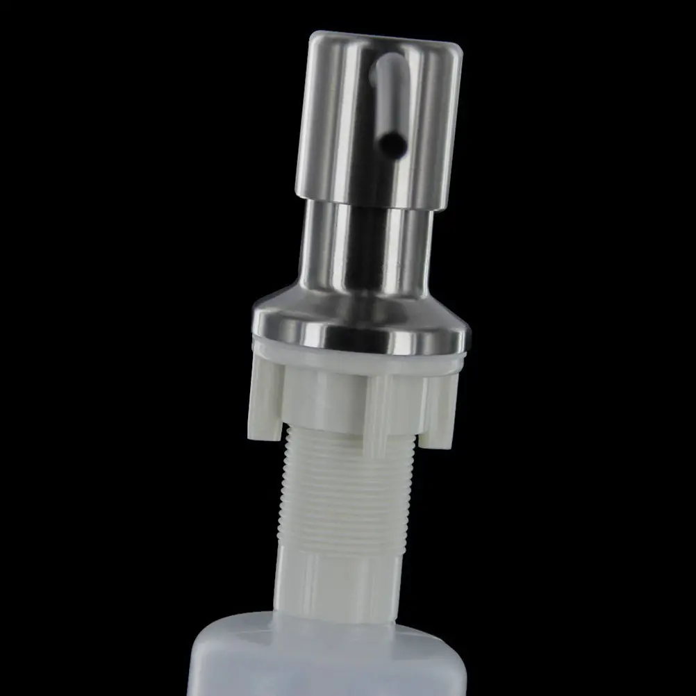 

Дозатор для жидкого мыла из нержавеющей стали с серебристо-белой пластиковой бутылкой, подходит для кухни, ванной комнаты, для шампуня и лосьона
