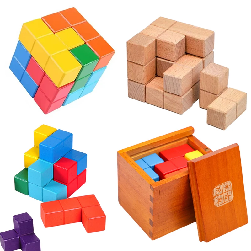 Disentanglement 3D Soma Cube Puzzle Montessori Brain Teaser IQ Logic Training Mind Challenge Educational Toys For Kids Adults