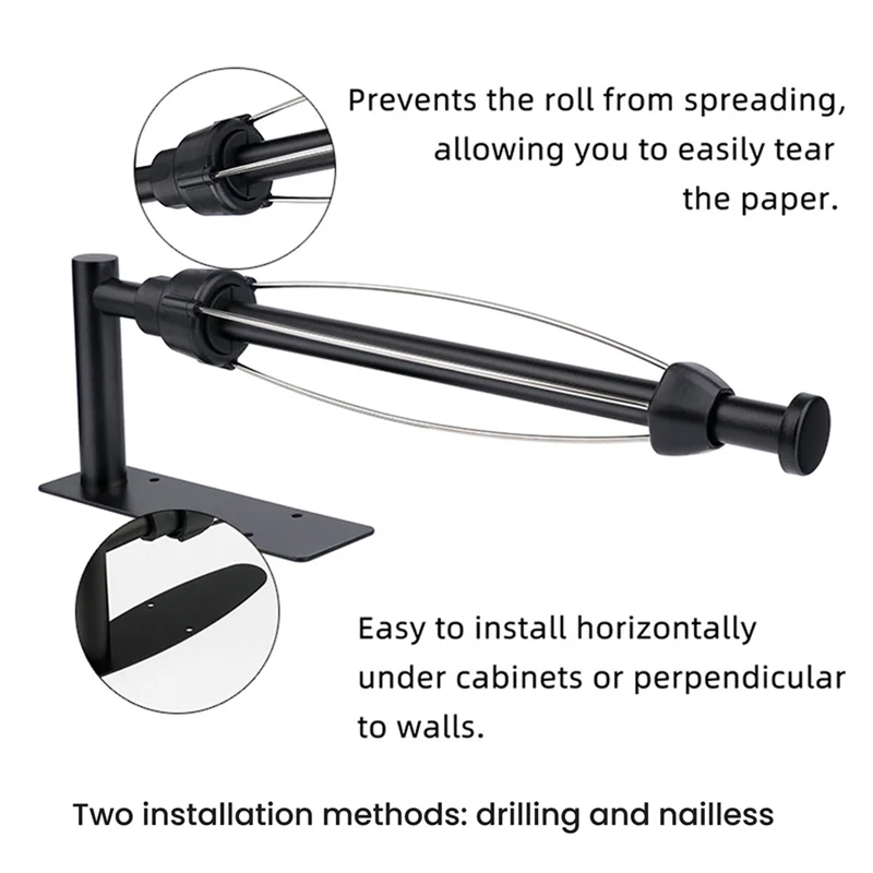 

A20F-1 Piece Paper Towel Holder Under Cabinet Single Hand Operable Wall Mount Paper Towel Holder With Damping Effect