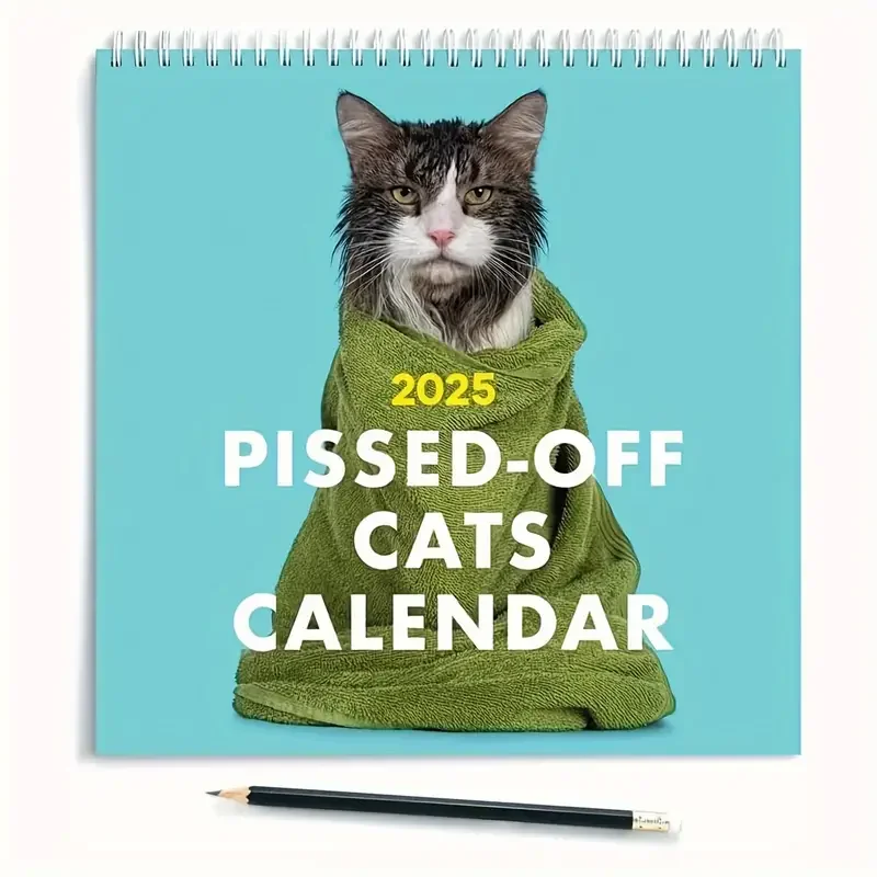 2025 Pissed-Off Cats Calendar - 12-Month Wall Calendar for Cat Lovers, Humorous Feline-Themed Funny Gift Planner Hanging