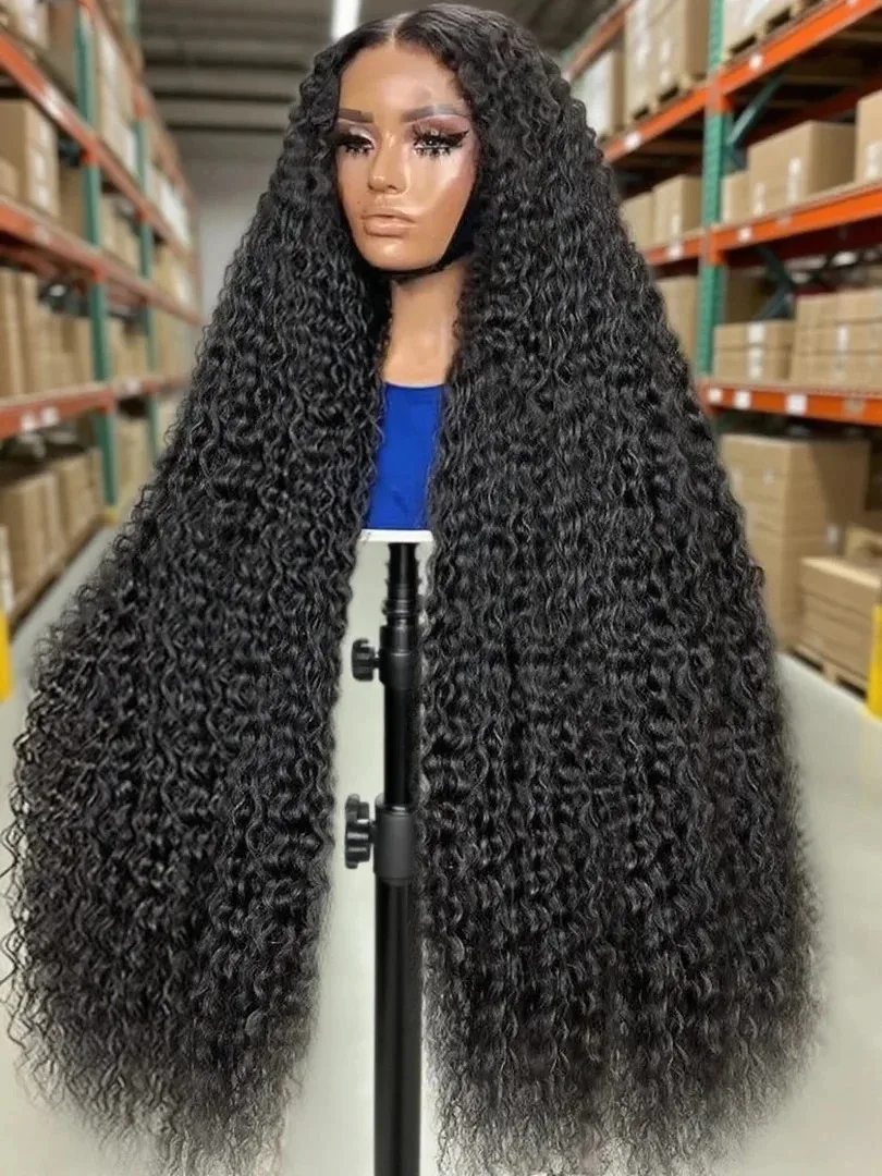 

40 46 дюймов 300% Плотность 360 Полностью свободные Глубокие волны 13x6 Hd Парики фронтальной части шнурка Вьющиеся человеческие волосы Парики фронта шнурка Бразильские для женщин