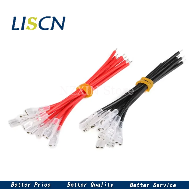 10pcs 2.8MM/4.8MM/6.3MM plug-in spring wire terminal block wire with sheath single head double head connection wire harness ﻿ view 2