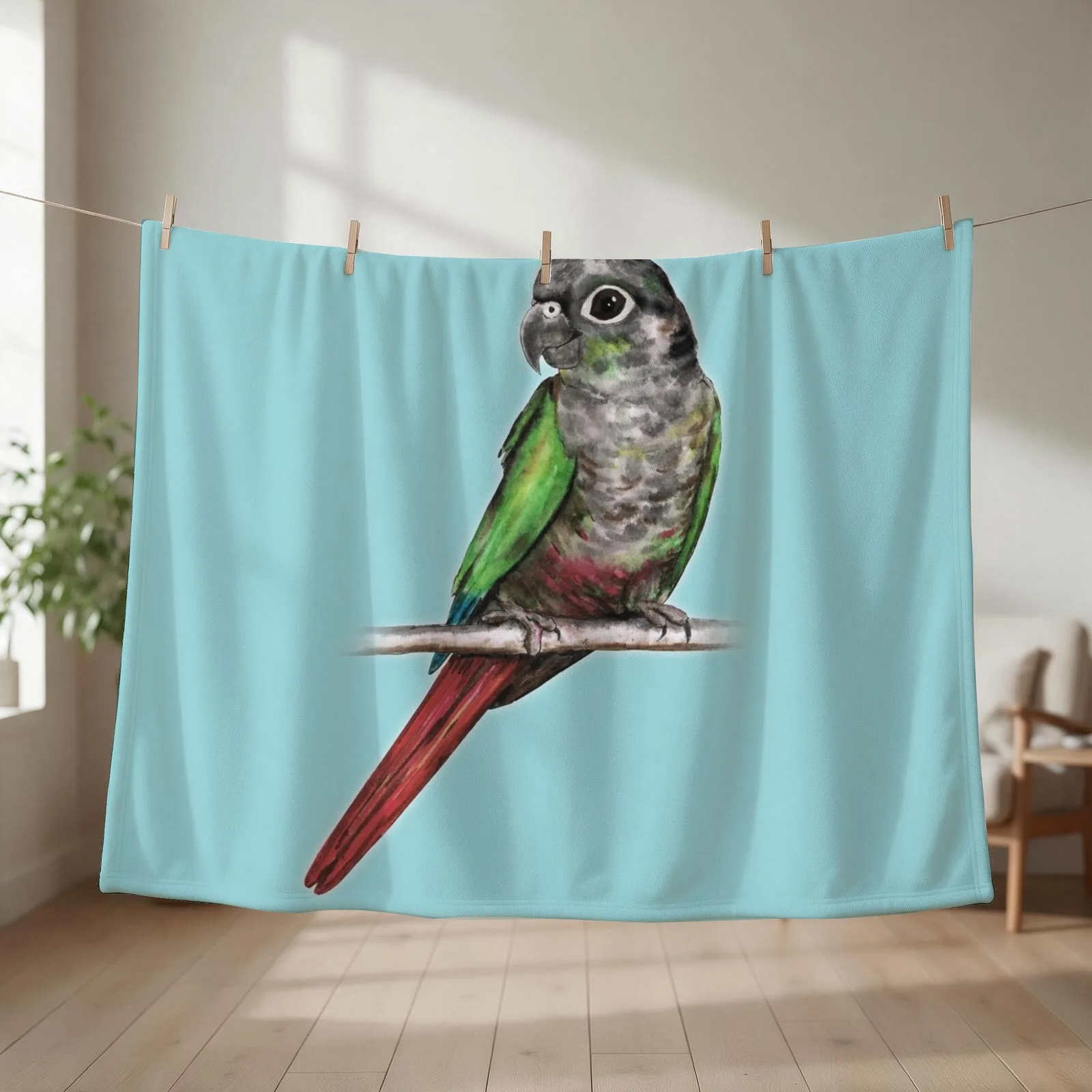 Green-cheeked conure Throw Blanket Plush For Decorative Sofa Decorative Sofa Decorative Throw Blankets