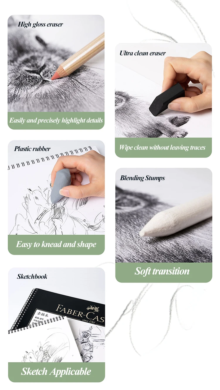 Faber-Castell Matte Sketch Pencil Painting Art Graphite Pencils Shading Writing Sketch Drawing Design Art Supplies 8/12pcs Set – Detail 14