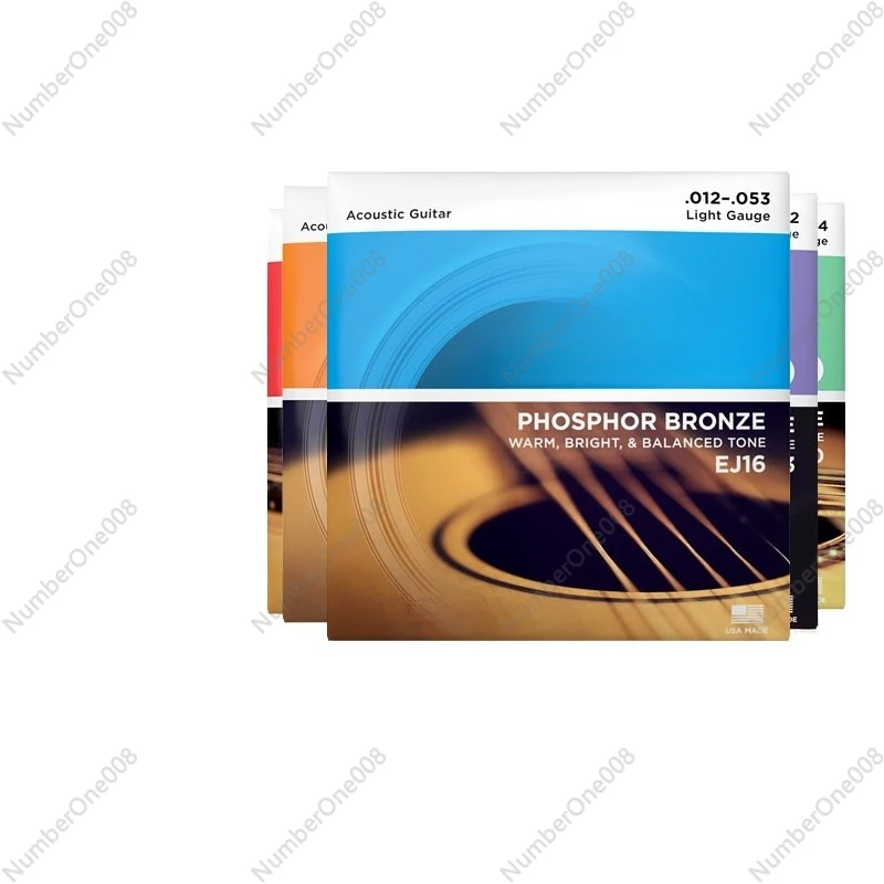 

6-Piece Phosphor Bronze Guitar Strings, For Acoustic Folk Guitars