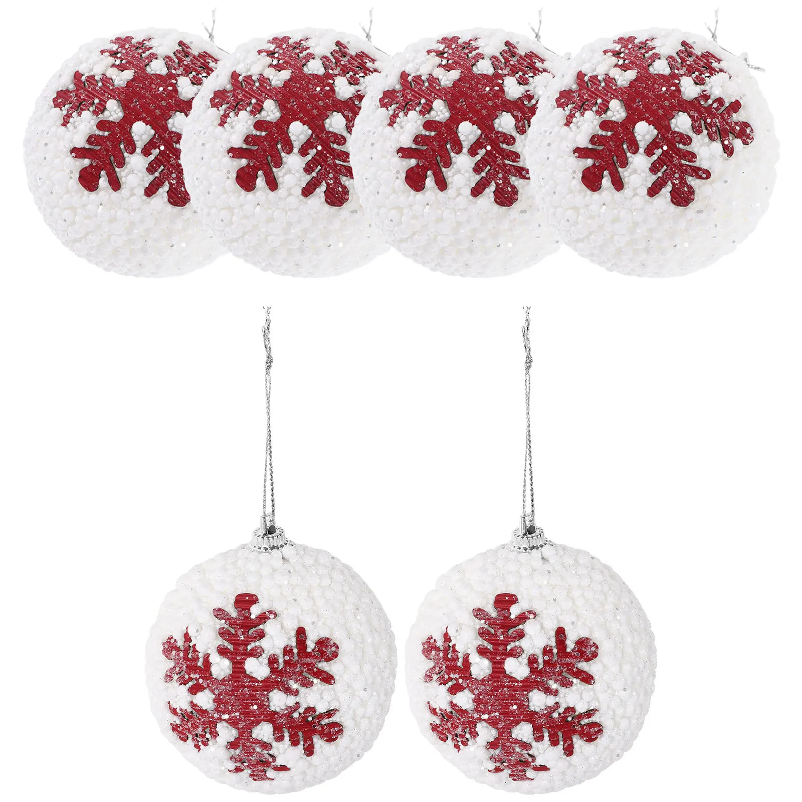 

6Pcs Christmas Ball Pendant Decorative Hanging Balls Festive Xmas Tree Ornaments for Home Party School Indoor Outdoor Use