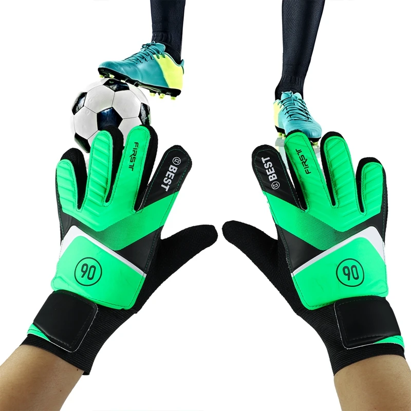 

1 Pair Football Goalkeeper Gloves Professional Finger Hand Protection Goal Thickened Latex Soccer Glove For Kids Children Sports