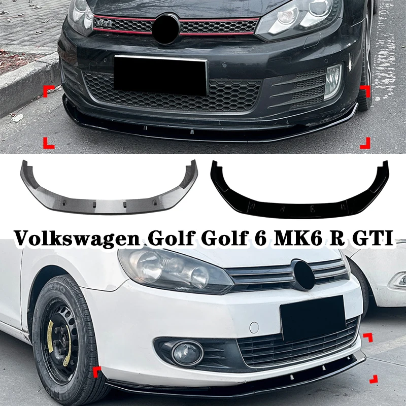 

Car Front Blade Trim Front Bumper Spoiler Splitter Lip Protector Deflector Trim For VW Golf 6 MK6 R GTI 2008 2009 2010 2011 2012