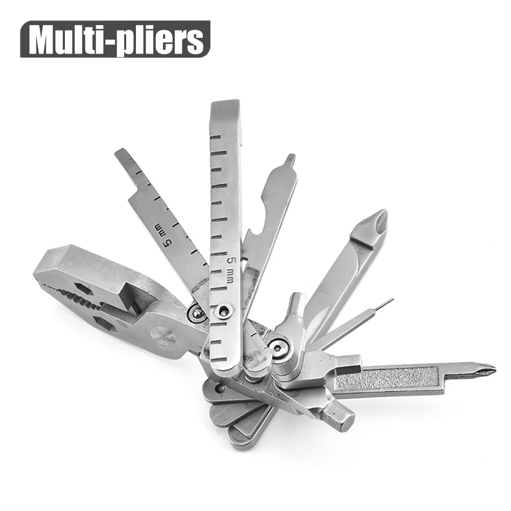 25 em 1 portátil mini bolso dobrável edc multi-funcional alicate ferramenta de acampamento ao ar livre multitools para casa reparação de máquinas