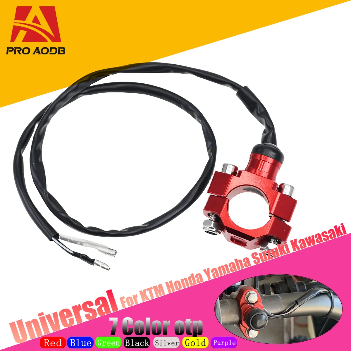 

For Yamaha YZF Kawasaki KLX Honda CRF WRF CNC Universal Motorcycle Engine Stop Start Kill Switch Momentary Push Button Switch