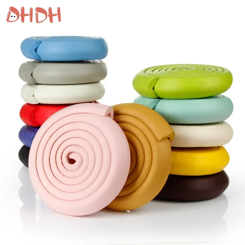 واقي زوايا سلامة الطفل بطول 2 متر، واقيات حافة بلون سادة لعزل الأطفال، زوايا الأثاث المنزلي، شريط حماية زاوية الطاولة