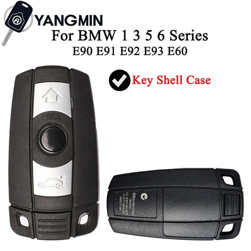 

YANGMIN Remote Car Key Shell Case Smart Fob Cover no Logo For BMW 1 3 5 6 Series E90 E91 E92 E93 E60 Cas3+ KR55WK49147