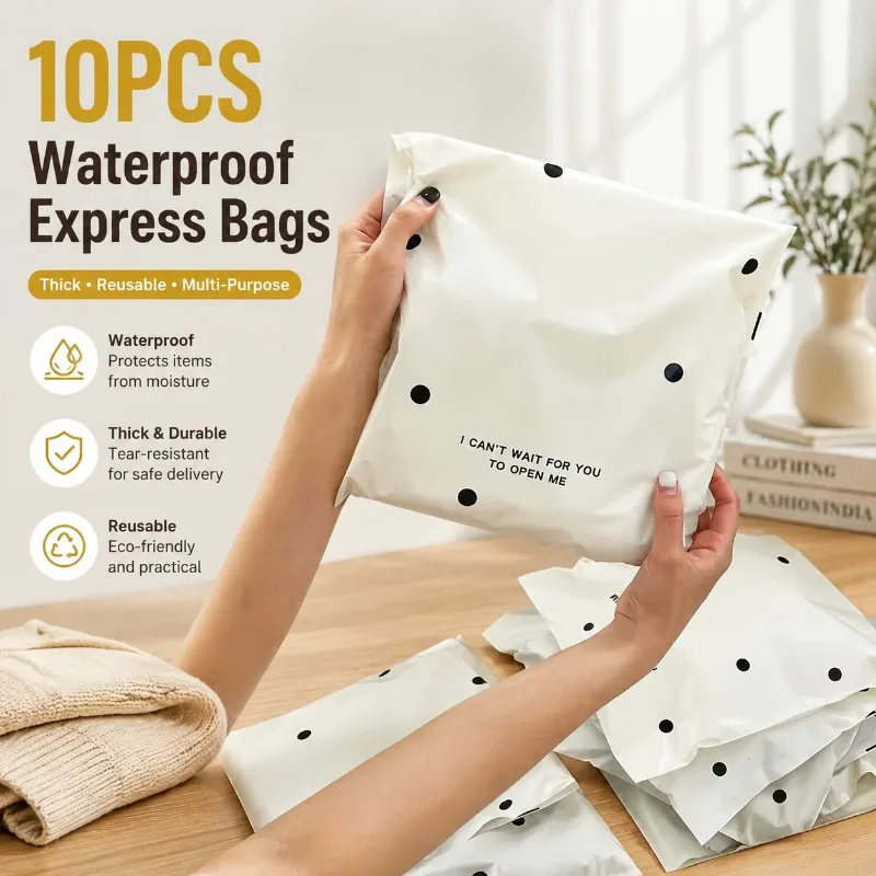 10-sacos-plasticos-impermeaveis-bege-com-bolinhas-sacos-de-armazenamento-reutilizaveis-grossos-para-embalagem-de-presentes-roupas-escritorio