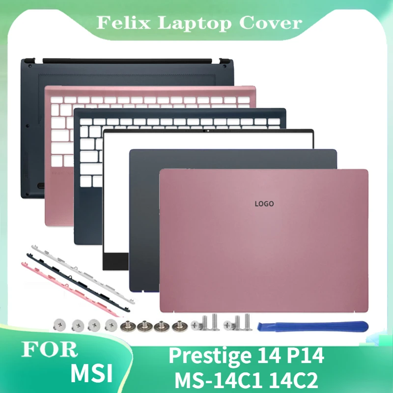 NEW For MSI Prestige 14 P14 MS-14C1 14C2 Laptop LCD Back Cover/Front Bezel/Palmrest/Bottom Case/Hinge Cover 14.0 Inch