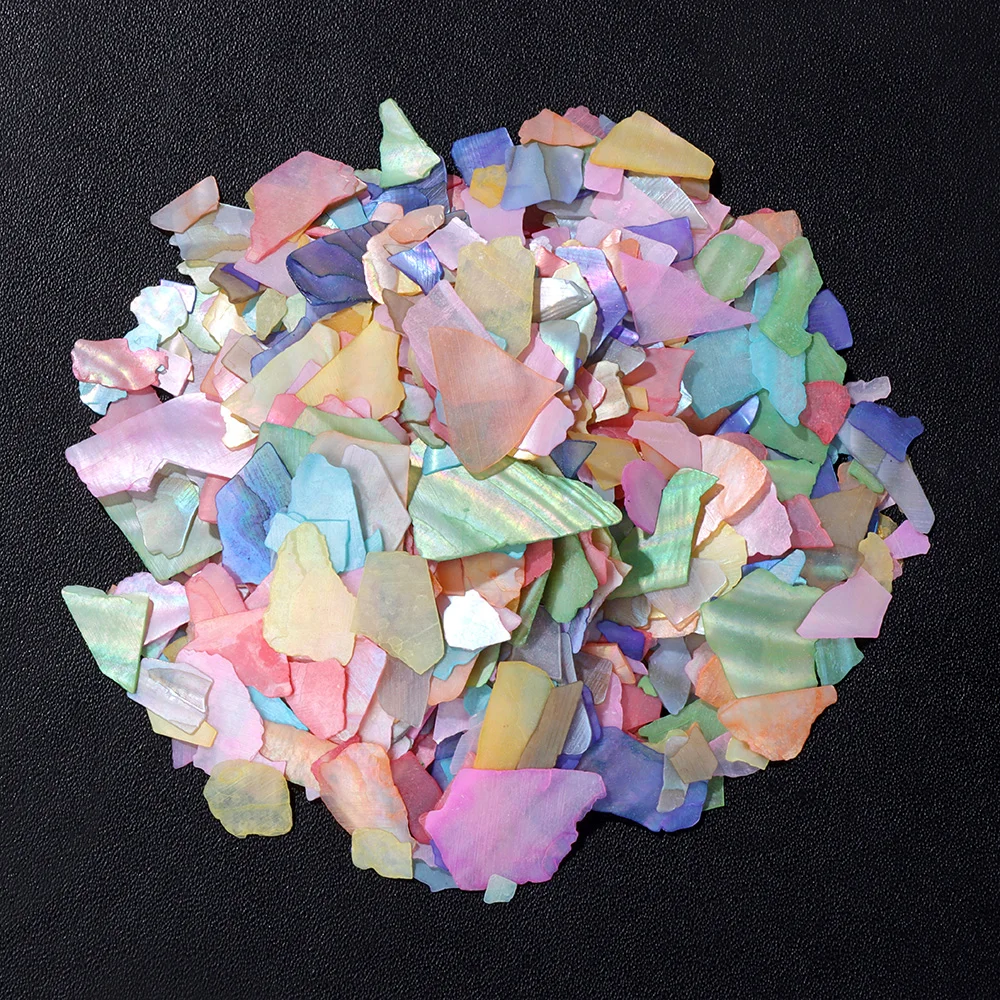 Colorful Irregular Glitter Shell Fragments Natural Abalone Shell Flakes Fragments For Nail Art Decoration Decals DIY Manicure